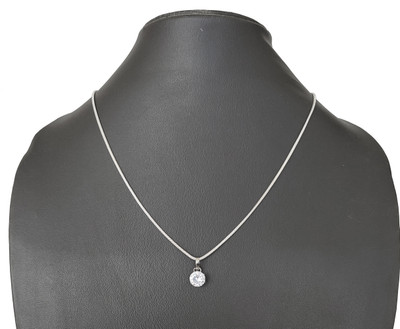 Khushal Beautiful Design Diamond Shape Pendant With Snake Chain Silver Alloy Pendant