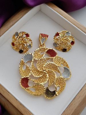 Chehar Fashion World Stone Gold-plated Multicolor Jewellery Set(Pack of 2)