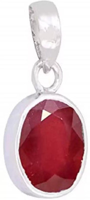 TODANI JEMS Certified Natural Ruby Pendant/Locket Pukhraj Stone For Men & Women Ruby Brass
