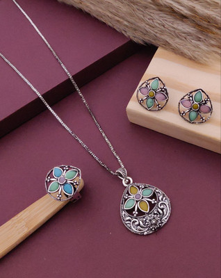 SHIVAY FASHION HUB Alloy Gold-plated Silver Jewellery Set(Pack of 1)