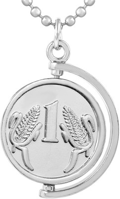 morir Stainless Steel Reversible 1 Rupee Coin Locket Pendant With Chain Silver Stainless Steel Pendant