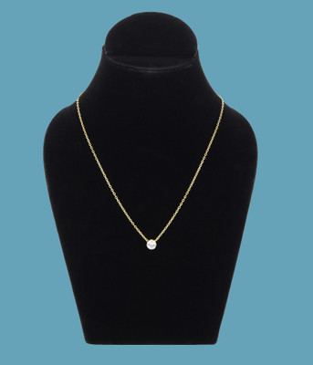 Rhosyn Gold Plated American Diamond Pendant with Chain Alloy, Brass Pendant Set