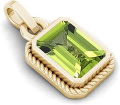 SIDHGEMS 10.25 Ratti 9.25 Crt Astro Energized Peridot Gemstone Pendant Lab Certificate Gold-plated Peridot Brass Pendant