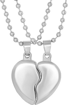 ruby collection Heart Couples Pendant for Lovers, Valentine day Gift Stainless Steel Pendant Set Alloy Locket Set