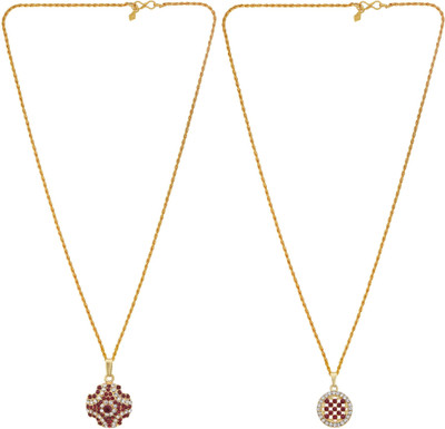 memoir Brass Goldplated Cute and Small CZ Buddha Chain pendant Gold-plated Cubic Zirconia Brass Pendant