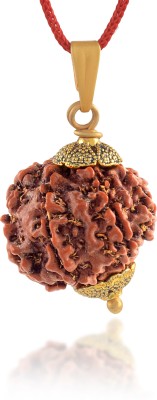 Admier 7 Mukhi Nepali Rudraksha Pendant SEVEN Faced Rudraksha Natural & Certified Gold-plated Alloy Pendant