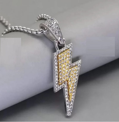 youwon Harry Potter Lightning Bolt Flash Zig Zag Stone Bling Locket Pendant Box Chain Aluminum Pendant Set