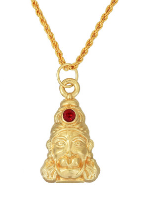 SHRI ASTHA VINAYAK Gold plated Jata dhaari Hanuman Bajrang Bali Pendant locket Jewellery Necklace Gold-plated Brass Pendant