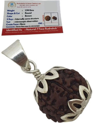 Haven gemsstone Nepali 7 Mukhi Rudraksha attracts wealth Wood Silver Wood Pendant Set