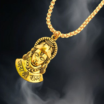 leahyallen Hanuman HanumanJi locket for boys With Chain Best Gift to Loved Ones Gold-plated Brass, Alloy Pendant