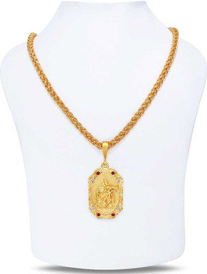 JIYANSHI ENTERPRISE Radhe Krishna & Jaypuri Chain Gold-plated Diamond Alloy Pendant Set