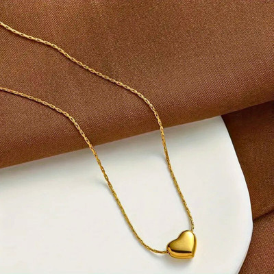 SHIMMERA Trendy Mini Heart Design Pendant Necklace Chain for Women & Girls|Anti Tarnish Gold-plated Stainless Steel Pendant