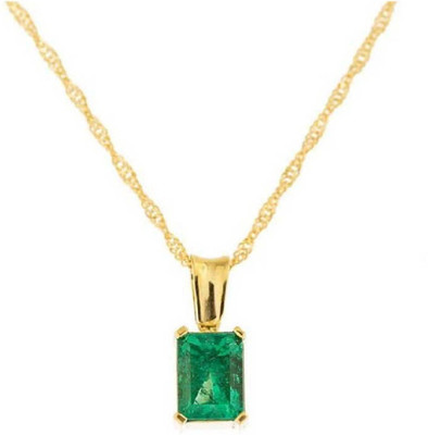 Gemzonite Natural Emerald Pendant Locket for Men/Women {Astrological Purpose Pendant} Gold-plated Emerald Stone Locket