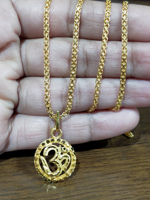 KAAYRA round shape om pendent set Gold-plated Brass Pendant Set