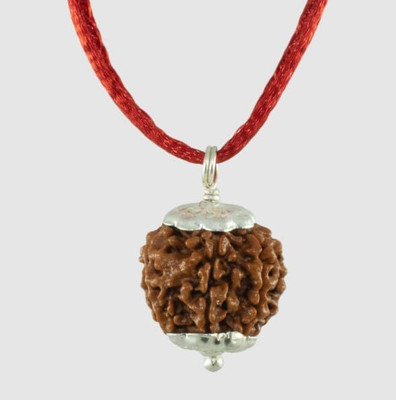 Beautum Original 6 Mukhi Rudraksha Six Face Rudraksha Man & Woman Metal Capping Wood Pendant