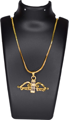 Ansh Enterpris Jai Shri Shyam Khatu Symbol Khatu Shyam Pendant Hindu God Gold-plated Crystal Metal Pendant