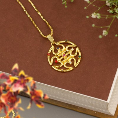 Vogue21 Designer Om Pendant Gold-plated Brass Pendant Set