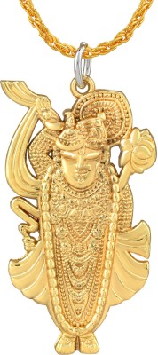 MissMister Brass Micron Goldplated Laser cut Shrinathj chain Pendant Jewellery Gold-plated Brass Pendant