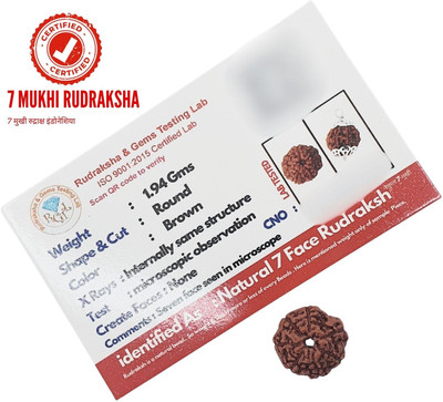 ApnaBro Brown Wood 7 Mukhi /7 Face Rudraksha with Lab Certificate for Men and Women Wood Pendant Set