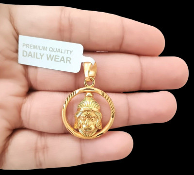 DIVS FASHION Round design hanumanji pendant Gold-plated Brass Pendant