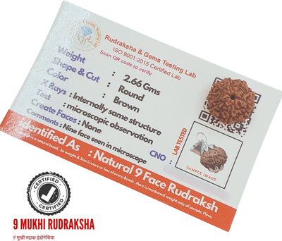 Green Ellegent 9 Mukhi Java Indonesian Rudraksha Beads Wood Pendant Set