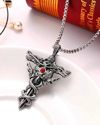 Murliwala Men Pendant | Pendant For Men | Boys Locket Rhodium Alloy Pendant Set