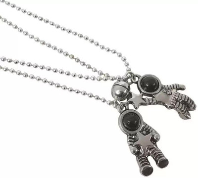 Diivine Hindu astronaut couple magnetic ball Stainless Steel Pendant