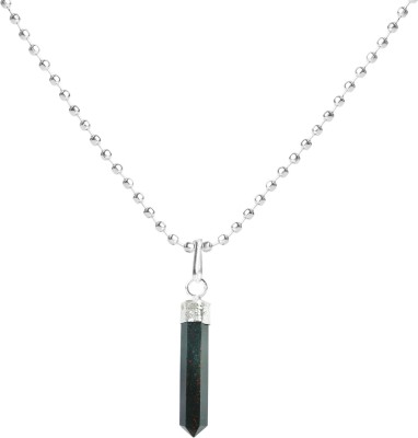 9dzine Bloodstone Crystal Pencil Pendant With Chain For Men & Women Crystal Stone Pendant