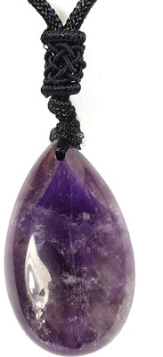 CRYSTU Amethyst Crystal Stone Drop Shape Pendant/Locket For Men & Women Amethyst Crystal Pendant