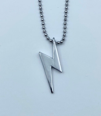 m a enterprises Stylish Silver Flash Lightning Thunder Bolt Locket Pendant Chain for Men & Women Silver Alloy Pendant