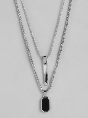 Harsh Enterprises Silver Stainless Steel Locket Set