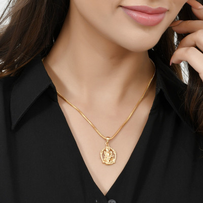 NAVYA ART laxmi yantra locket:: lakshmi devi locket::maa durga locket gold Gold-plated Alloy Pendant Set