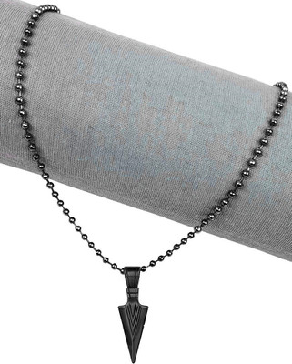 house of common Black Arrow Head Cross Crucifix Crown Shape Spearpoint Pendant Locket Necklace Stainless Steel Locket