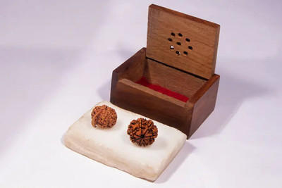 Anandam Ganesh Lakshmi at Puja Place|7 Mukhi Rudraksha & Ganesh Rudraksha |Lab Certified Wood