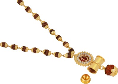 Charms Om Surya Inspired Panch Mukhi Rudraksh With Mala Gold-plated Alloy Locket Set