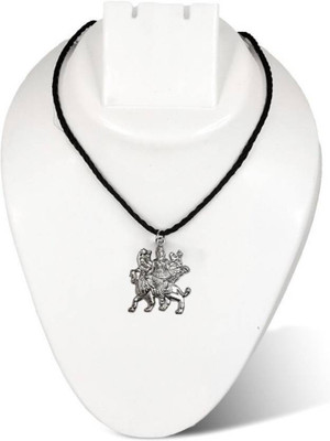 ROOTWAVE God Shri Durga Vaishno Devi Maa/Sherawali Mata Locket Pendant With Cotton Dori Silver Alloy, Stainless Steel Pendant