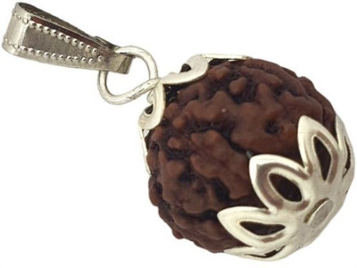 Fine Creation 7 Mukhi Rudraksha Seven Face Rudraksha Nepali With Metal Capping Silver Wood Locket