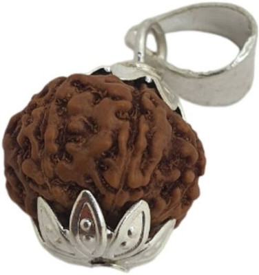 Kuttumb Gems & Jewels 7 MUKHI ORIGINAL RUDRAKSHA NEPALI ORIGINAL Wood Pendant Silver Wood Locket Set