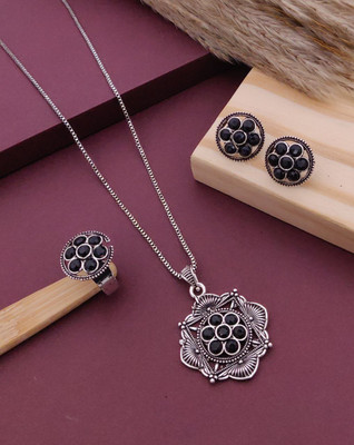 SHIVAY FASHION HUB Alloy Gold-plated Silver Jewellery Set(Pack of 1)