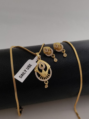 Bhagavati creation Brass Gold-plated Gold Jewellery Set(Pack of 1)