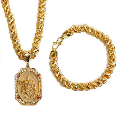 Aviate Gold-plated Diamond Alloy Pendant Set