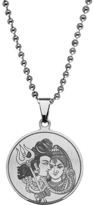 M Men Style Religious Lord Shiv Parvti Trishul Damaru Snake Pendant Necklace Chain Sterling Silver Stainless Steel Pendant