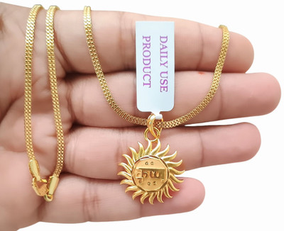SAPNAPALACE krishna sun designer gold plated pendant Gold-plated Brass Locket
