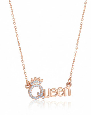 ABC Unique Queen shape pendant for women & girls for party wear Gold-plated Cubic Zirconia Alloy Pendant Set