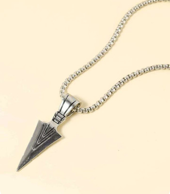 house of common Stylish Silver Plated Arrow Head Pendant Sterling Silver Alloy Pendant