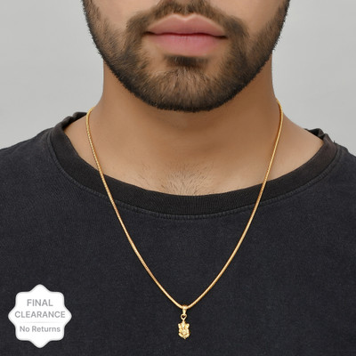 NAVYA ART Simple Chain with Pendant Lord Ganesha Locket Ganpati Ganesh ji Maharaj Gold-plated Alloy Pendant Set