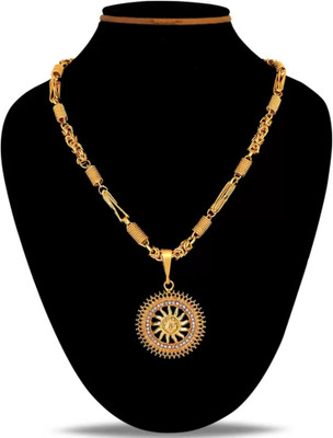 Chabhavi 1 gram Pendant set With chain “20” Inches for man and boy New design new year Gold-plated Plated Copper Chain Set