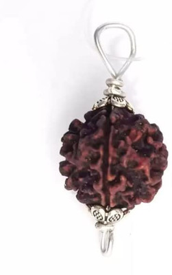 eCraftOdisha Natural 1 ek mukhi rudraksha locket gol dana nepali bead in silver pendant Beads Wood Pendant