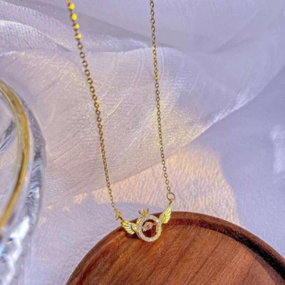 Pitaamaa American diamond Rose Gold korean pendant MRT-29 Gold-plated Crystal Brass Pendant Set