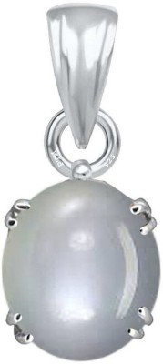 PTM Moonstone/Chandrakant 7.25 Ratti or 6.5 Ct Gemstone Men & Women bis Hallmark 925 Sterling Silver Stone Pendant